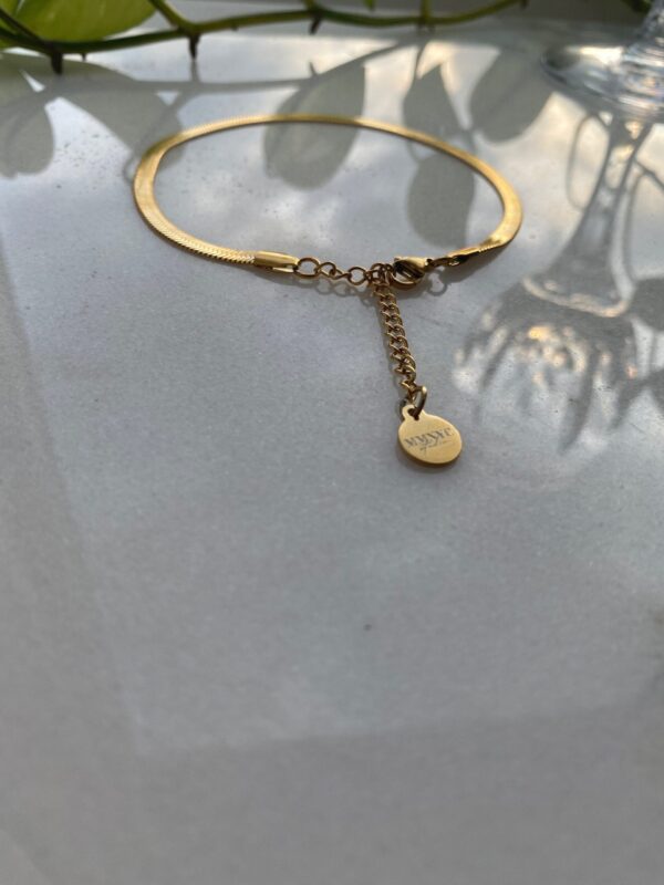 Gold Herringbone Chain Anklet