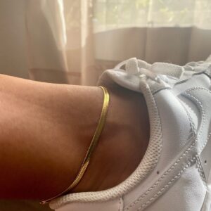 Gold Herringbone Chain Anklet