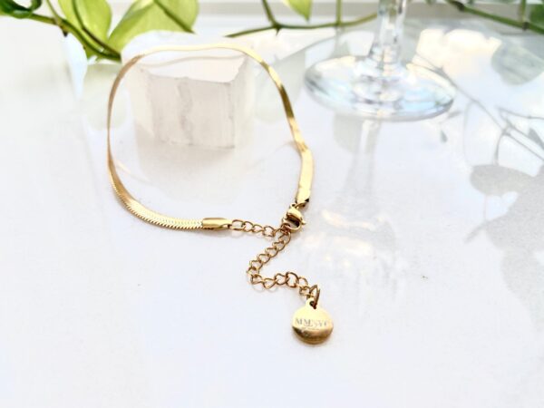 Gold Herringbone Chain Anklet