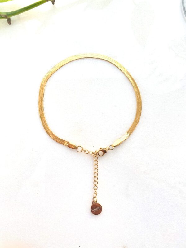 Gold Herringbone Chain Anklet