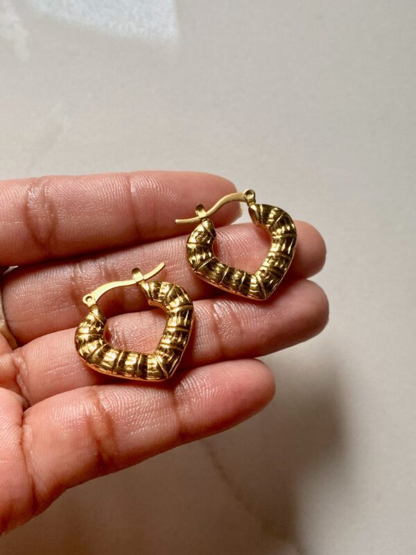 Bamboo Heart Hoops