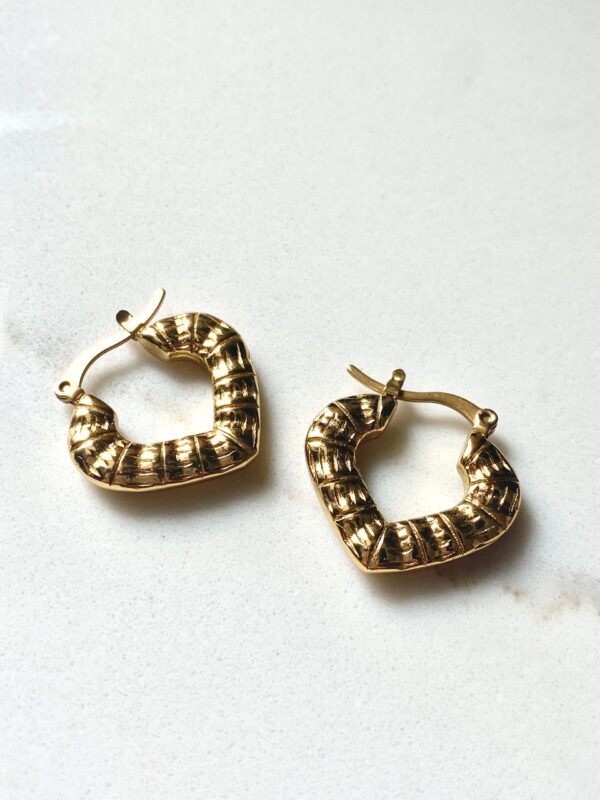 Bamboo Heart Hoops