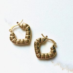 Bamboo Heart Hoops