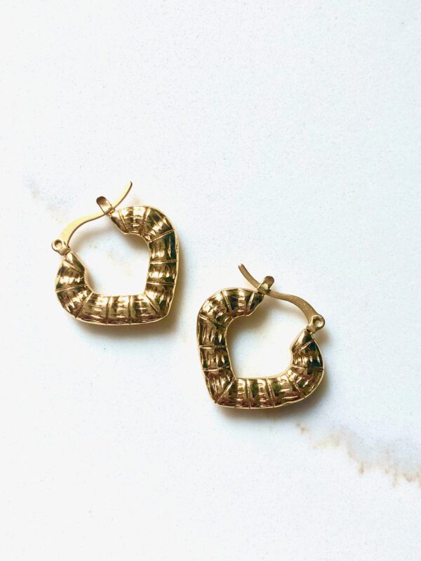 Bamboo Heart Hoops