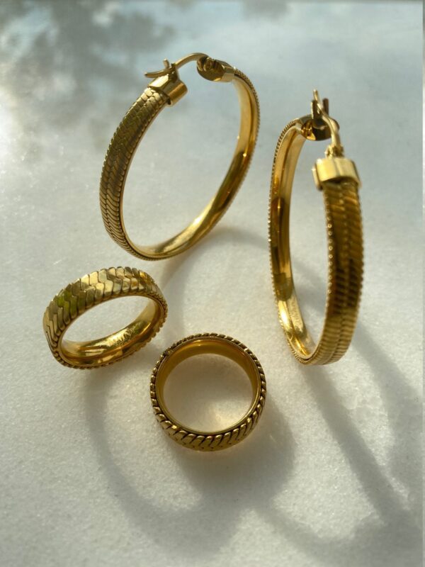 Herringbone Hoop Earrings