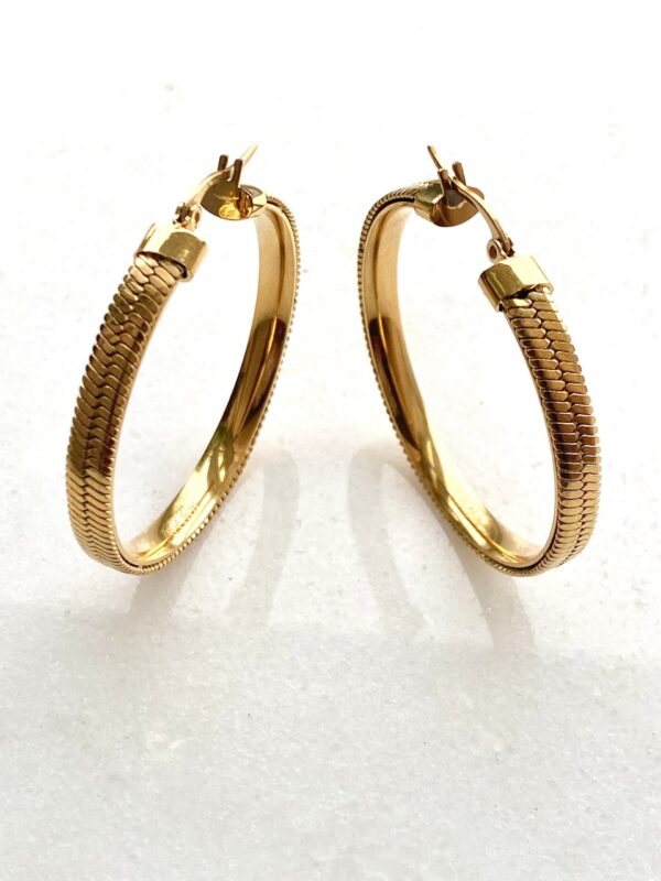 Herringbone Hoop Earrings