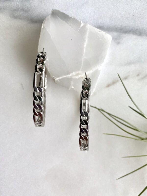 Figaro Chain Link Hoop Earrings