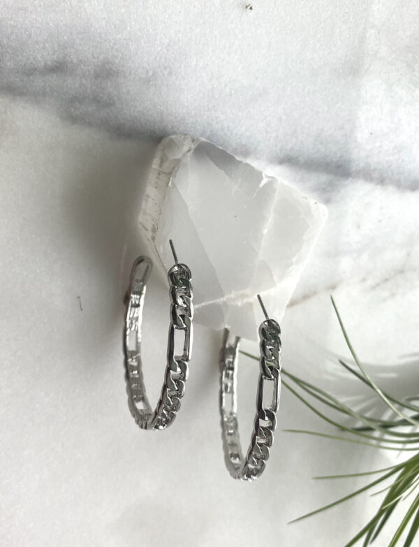 Figaro Chain Link Hoop Earrings